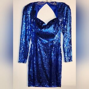 Niteline by Della Roufogali royal blue sequin mini dress